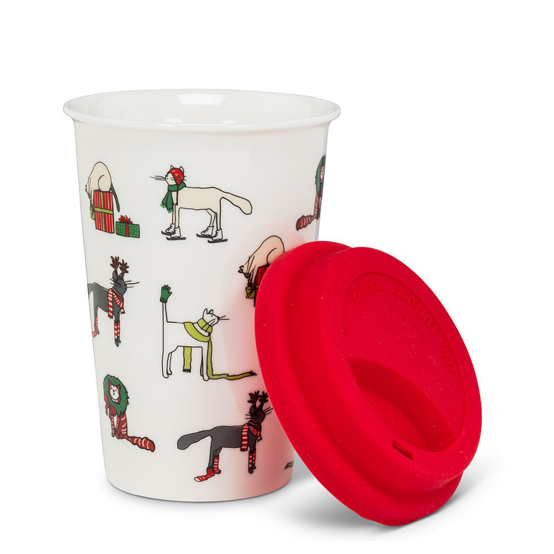 Grande tasse de voyage Holiday Cats