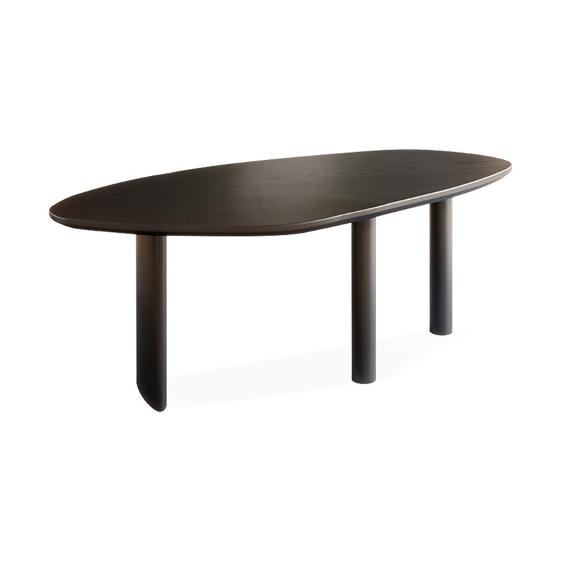 Bureau en bois massif noir Free Form, H 29,53 po x l 86,61 po x P 29,53 po