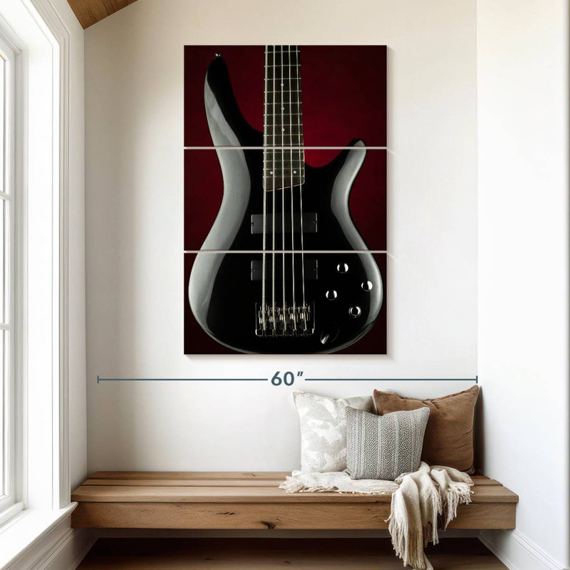 Guitare électrique noire Abarca, H 50 po x l 32 po