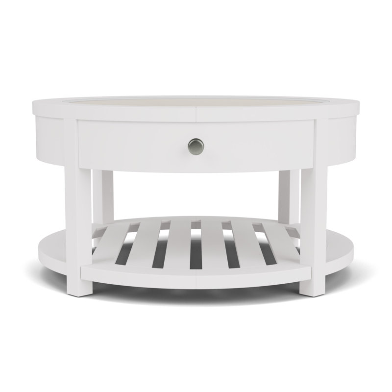 Table basse ronde Silvia White, Blanc