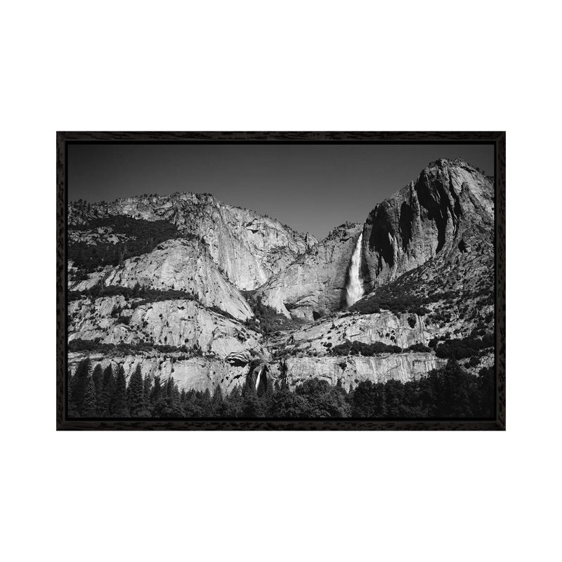 Yosemite Falls III by Bethany Young - Print on Canvas, 66.04cm H x 101.6cm W x 3.81cm D, Black Framed