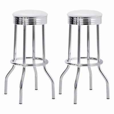 Tabouret de bar pivotant rembourré en métal (ensemble de 2)