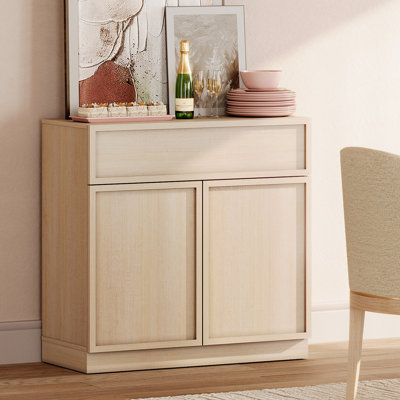 31.5" Modern Sideboard Buffet Cabinet with 2 Doors and Drawer, Multifunctional Sideboard with Large Storage and Adjustable Shelf