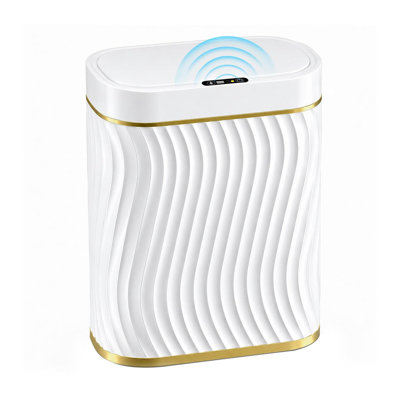Poubelle automatique sans contact 5 gallons DIDADI, poubelle de salle de bain avec couvercle, poubelle intelligente à capteur de mouvement, poubelle imperméable mince pour le salon, la chambre à coucher, le bureau, la cuisine