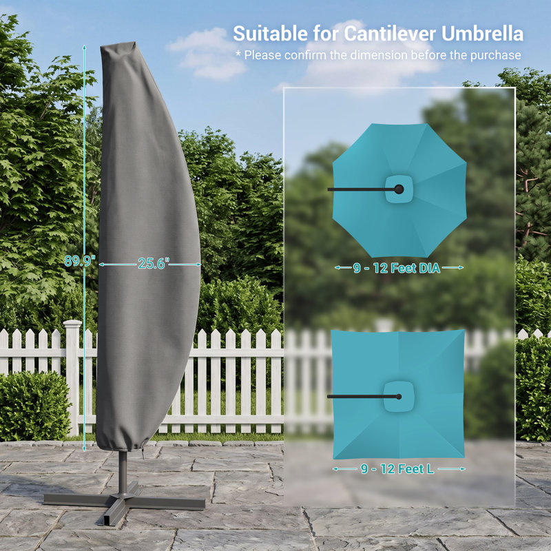 Outdoor Patio Umbrella Cover, Senior Ash