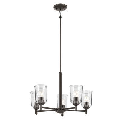 18.5" 5-Light Chandelier with Clear Glass