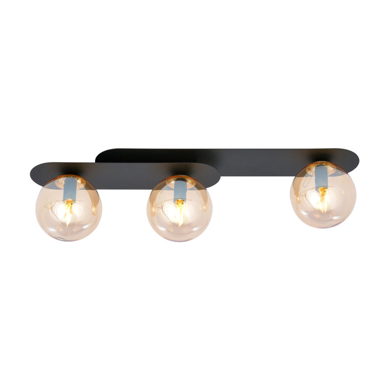 McTurck Glass Flush Mount, Amber, 21cm H x 23cm W x 20.5cm D