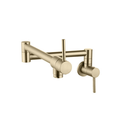 Modern Faucet Stylish Two-Handles Wall Mount with Single Hole Pot Filler