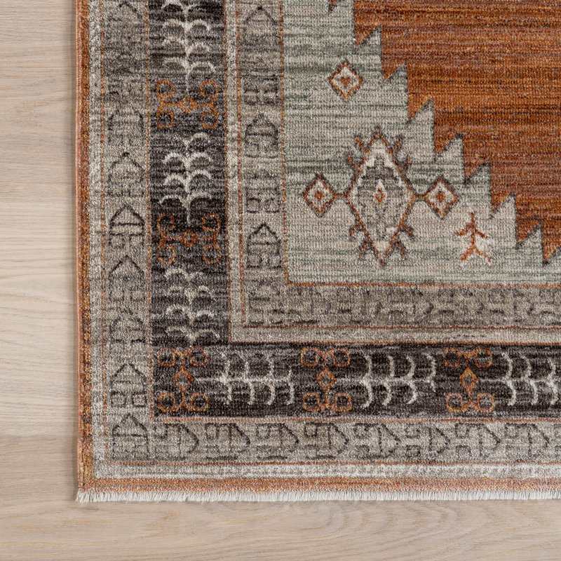 Tapis médaillon pour salle à manger Olena, Rectangle 8 pi x 10 pi