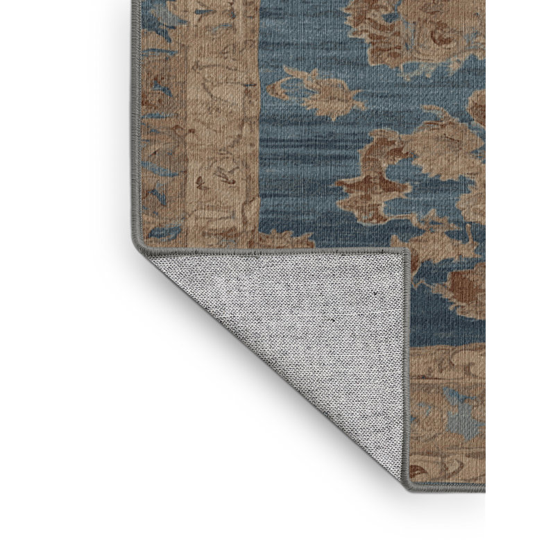 Machine Washable Gray Area Rug GSIX03587, Rectangle 7' x 9'