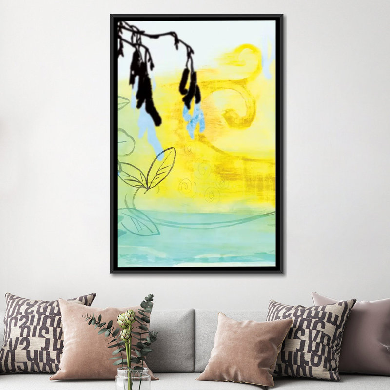 «Pea Pods», reproduction sur toile, H 26 po x l 18 po x P 1,5 po, Pas de tapis, Toile avec cadre noir
