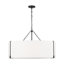 Thom Filicia Bergen 4 Light Dining Room Pendant With White Linen Shade