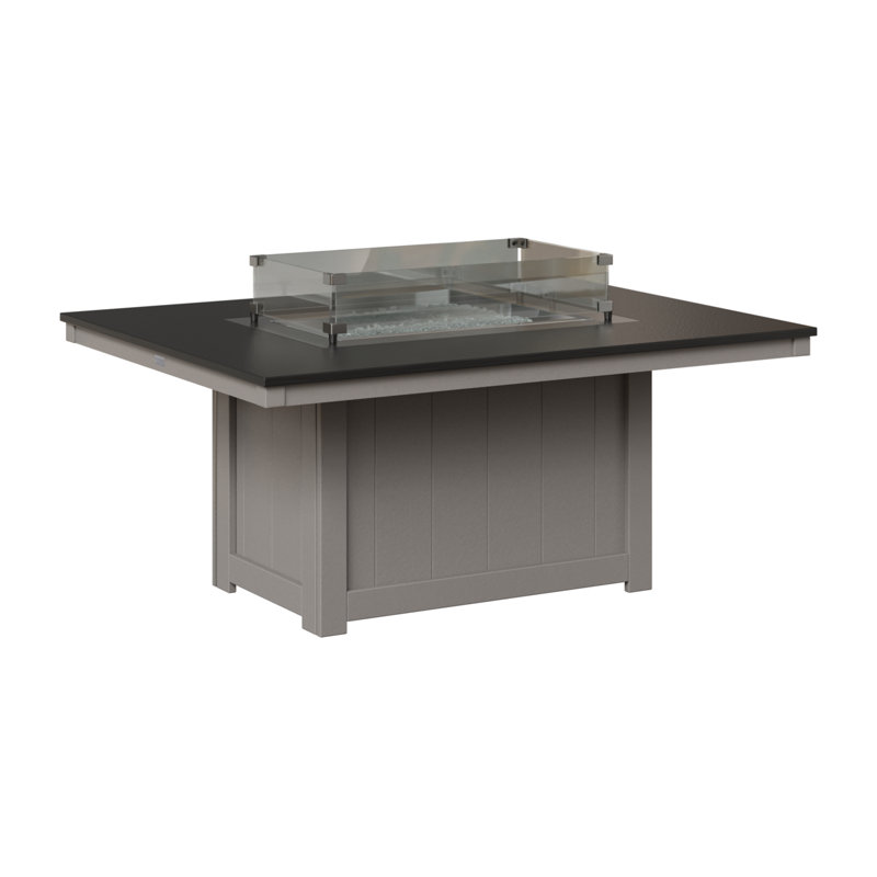 Foyer de table rectangulaire Berlin Gardens Donoma, Plateau martelé noir avec base gris clair