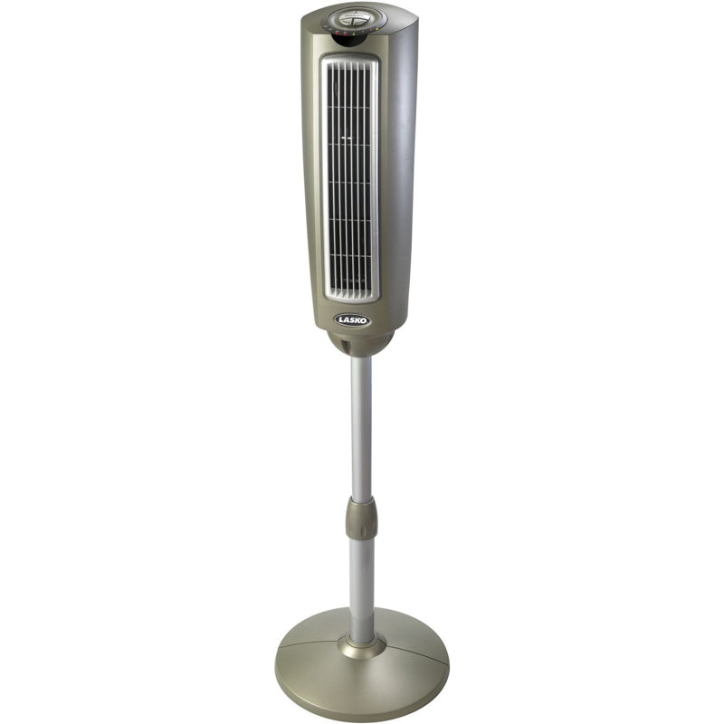 Lasko 52" Gray Adjustable Oscillating Pedestal Fan with Remote