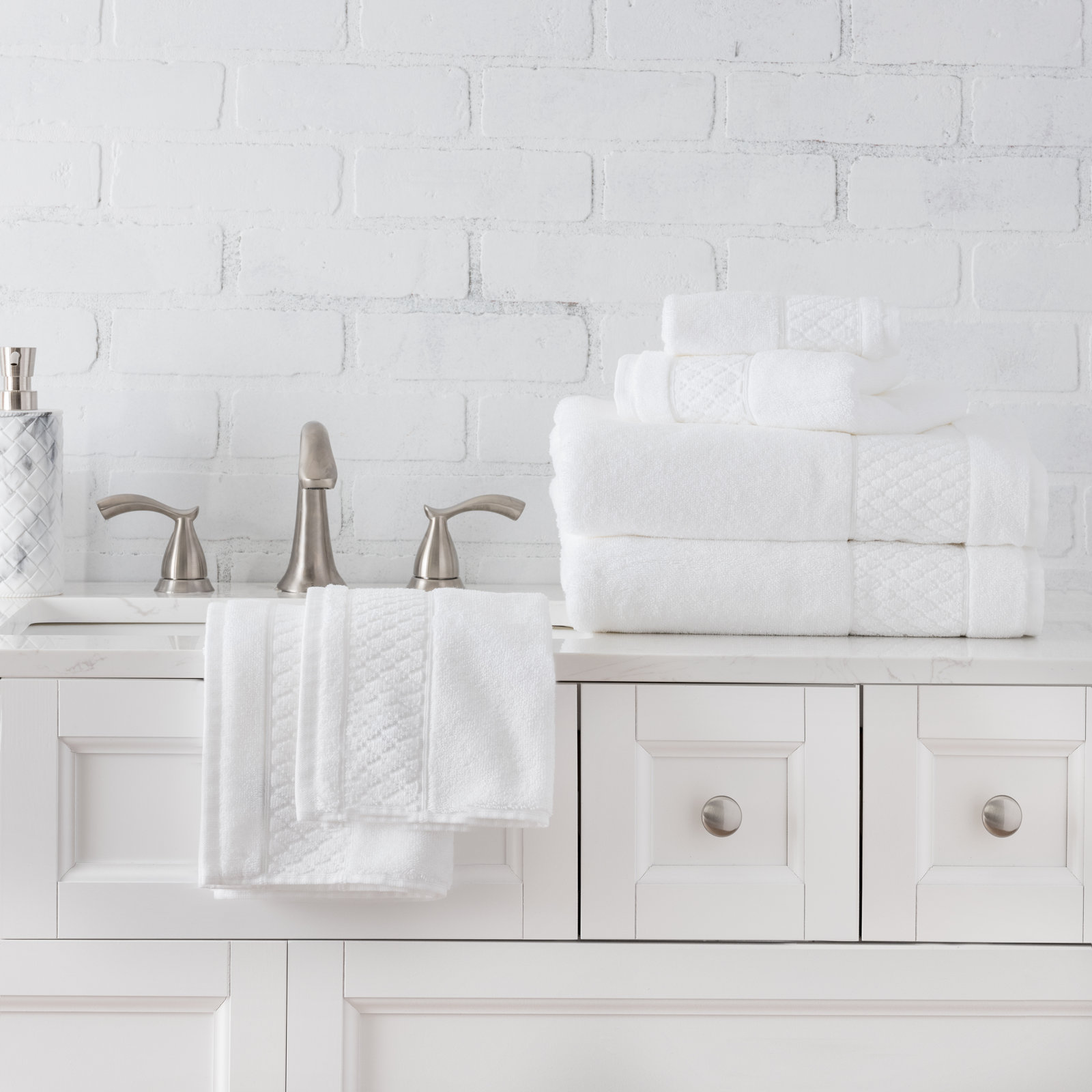Annaleice 100% Cotton Towel Set, White