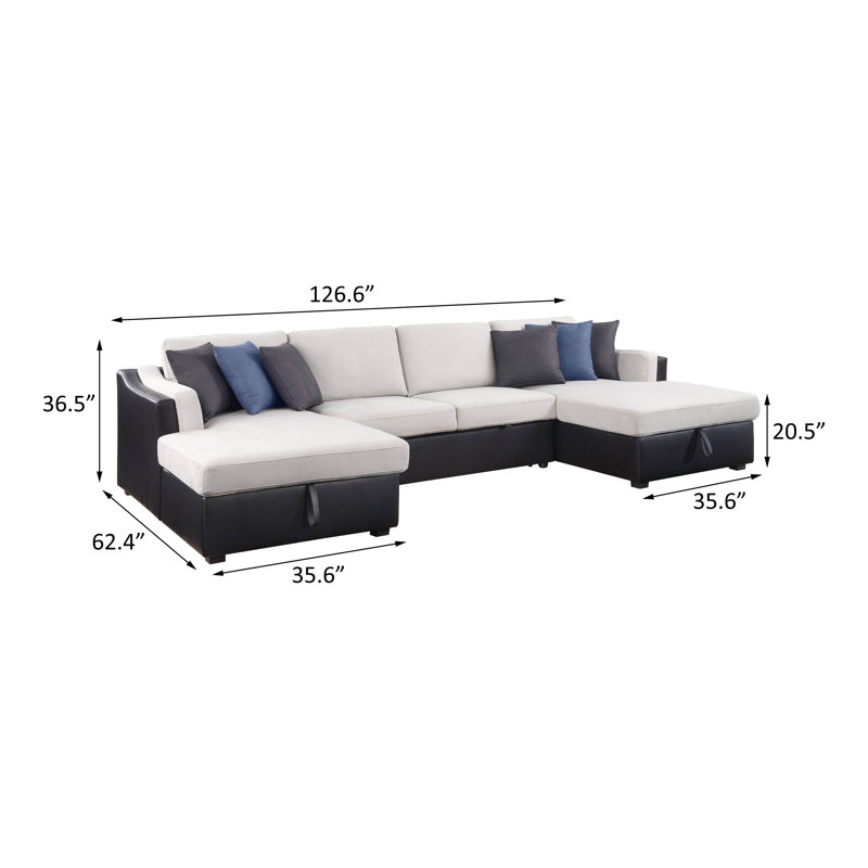 Canapé modulaire 3 pièces rembourré