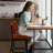 Yosniel Modern Counter Height Bar Stools Set of 6, 28 Inch Upholstered Barstools with Curved Open Back & Round Seat, Plush Bouclé Fabric Bar Chairs for Kitchen Island, Dining Counter & Home Bar, Comfortable & Stylish-1604069918