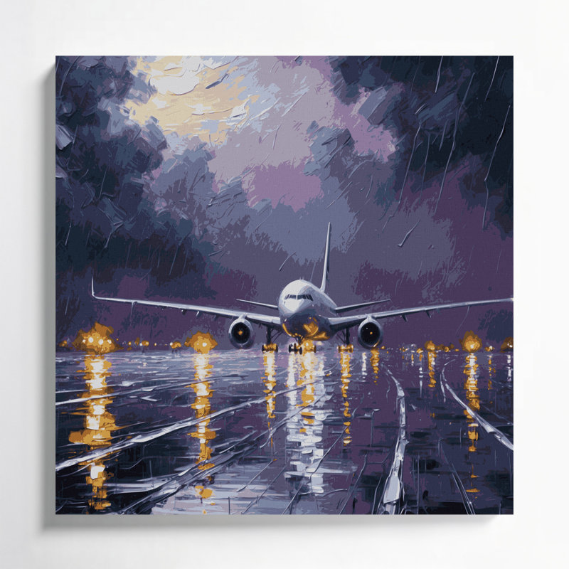 "Transport", art gris sur toile, H 32 po x l 32 po