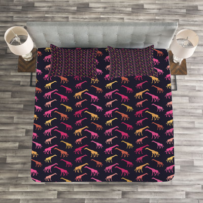 Adreanne Purple/Yellow/Pink Microfibre Bedspread Set