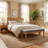 53" Gray Upholstered Bedroom Bench, Wooden Frame Foot of the Bed Bench with Fabric Seat for Bedroom, End of Bed Seat Stool-340589678