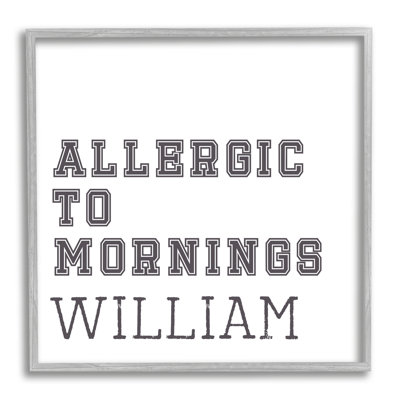 Allergique aux matins cmw-051, art mural personnalisé