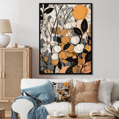 Rétro terre cuite - Illustration de fleurs sauvages