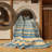 Washable Sky Blue Cream Striped Area Rug-1157806735
