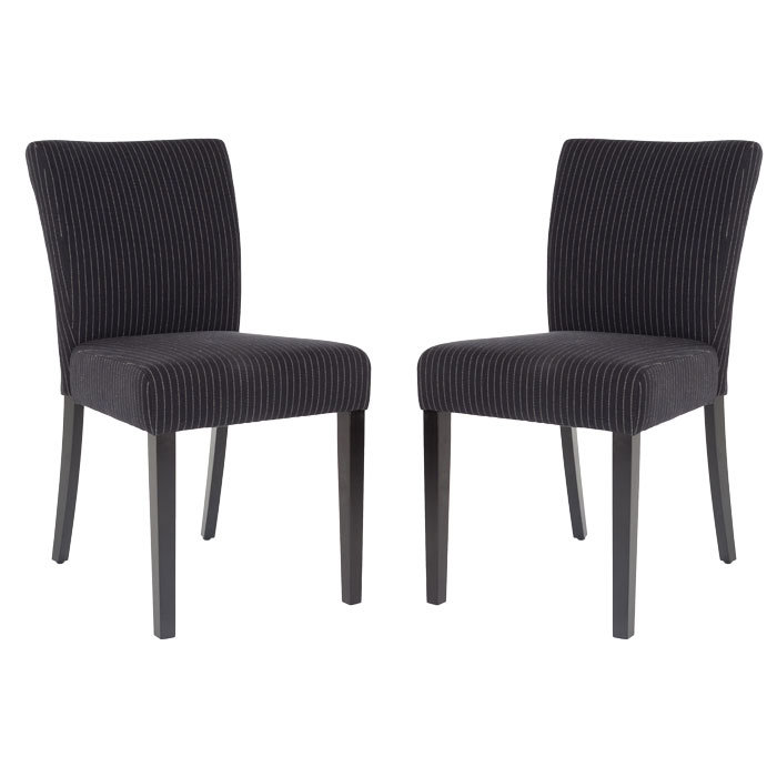 Chaise parsons Mavis KD, Noir / rayures crème