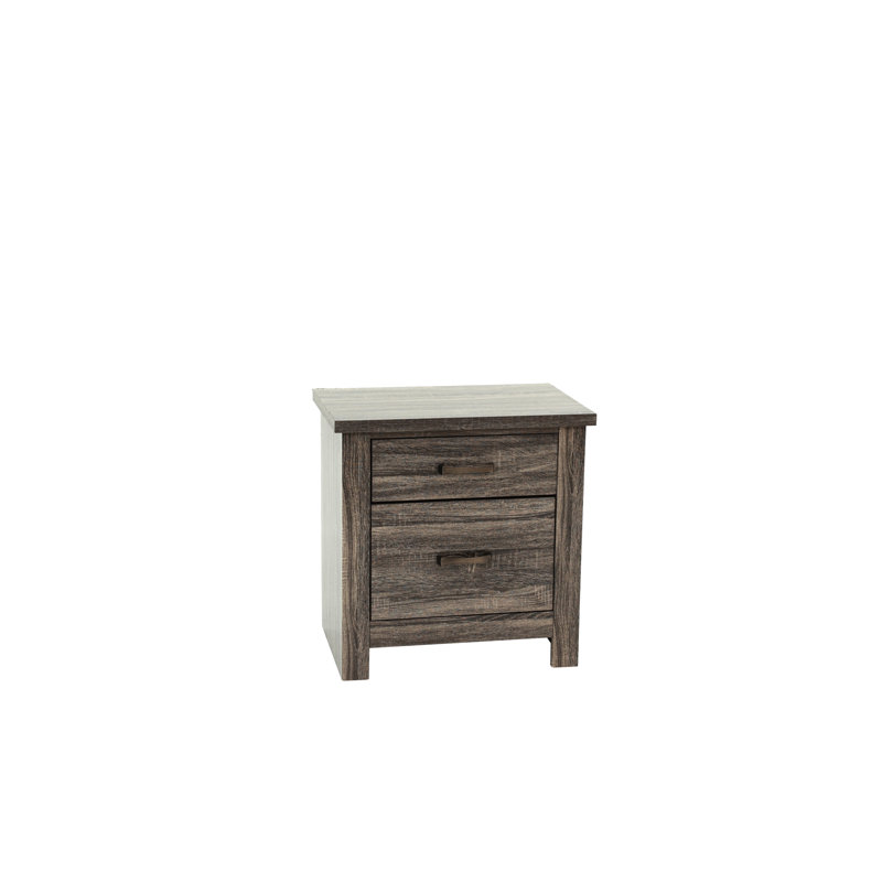 Table de chevet en chêne gris, 24 po x 16 po, H 24 po, structure en bois lumineux