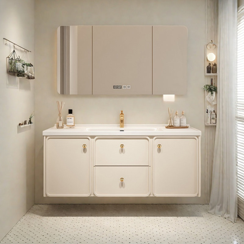 Cream style light luxury bathroom cabinet