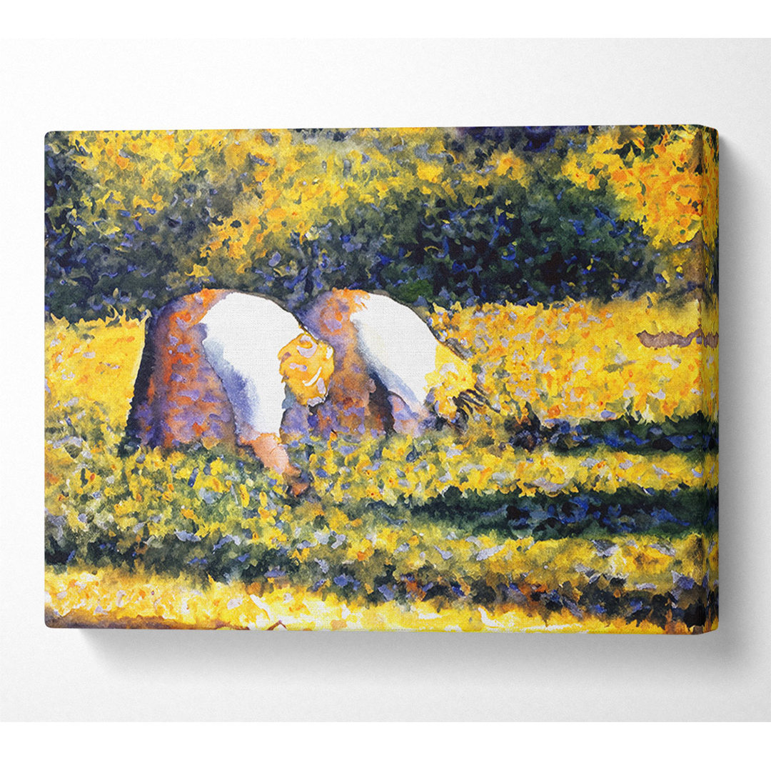 Seurat Bauern bei der Arbeit - Kunstdrucke auf Leinwand