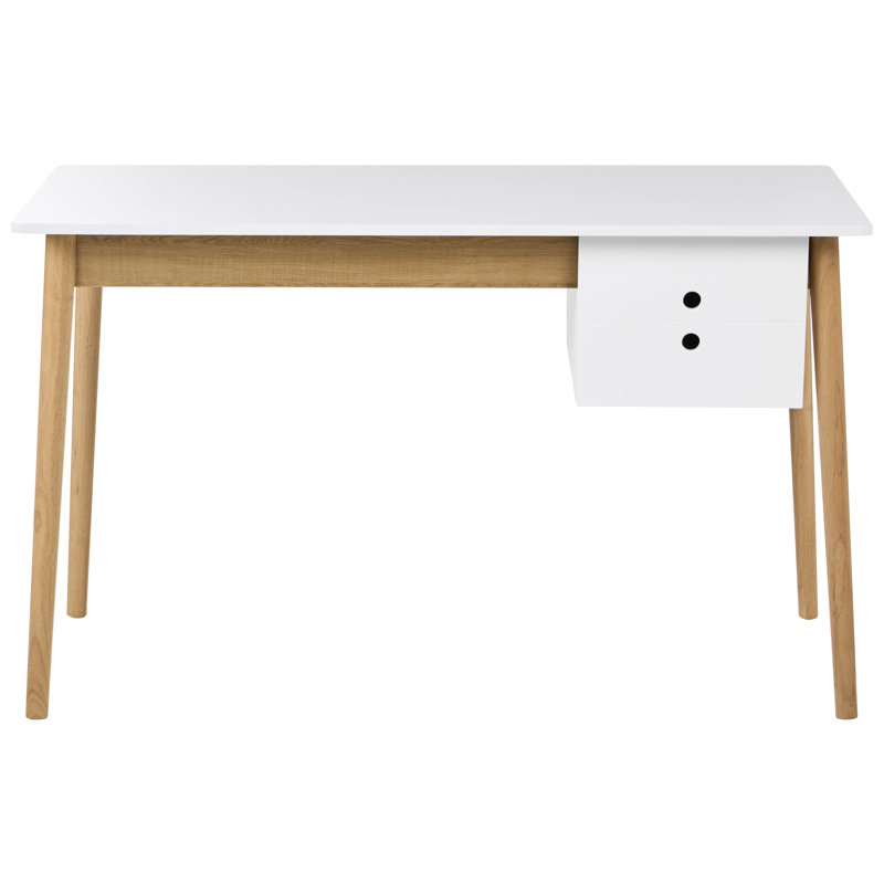 Home Office Desk FENESTRA Light Brown/ White 120 cm 50 cm