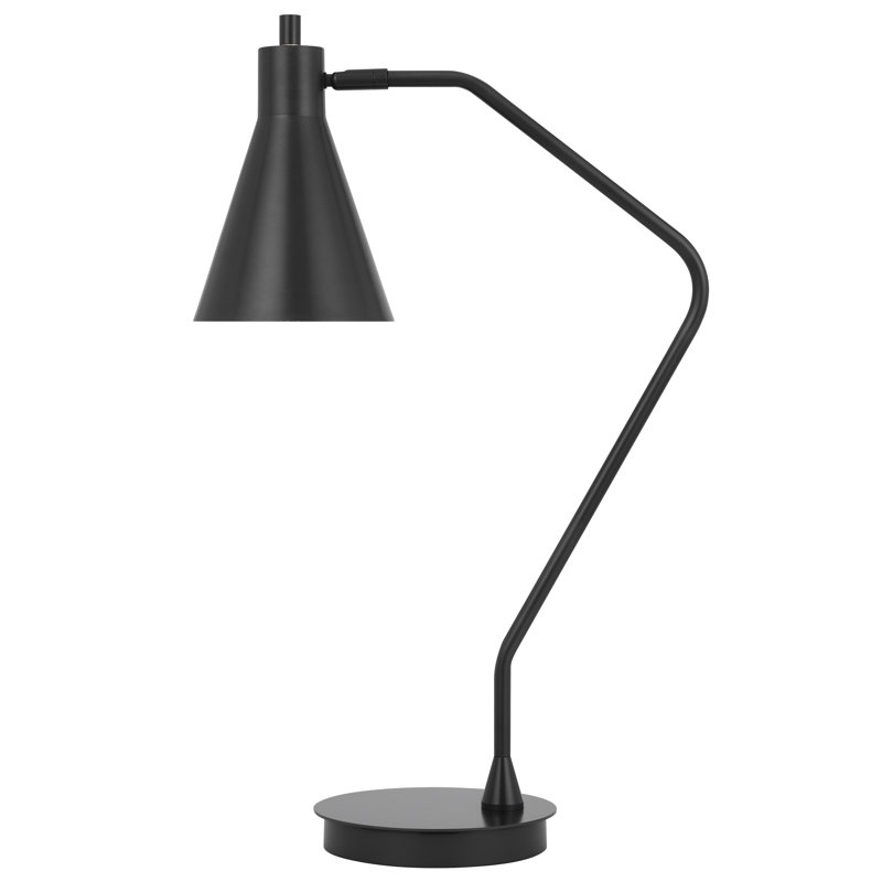 Sty Task Table Lamp, Swivel Shade Angled Thin Metal Pole, Grey, Grey