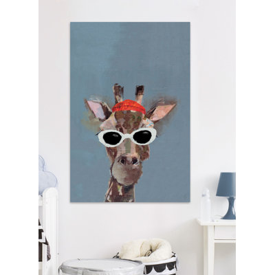 Trendy Giraffe - Wrapped Canvas Painting