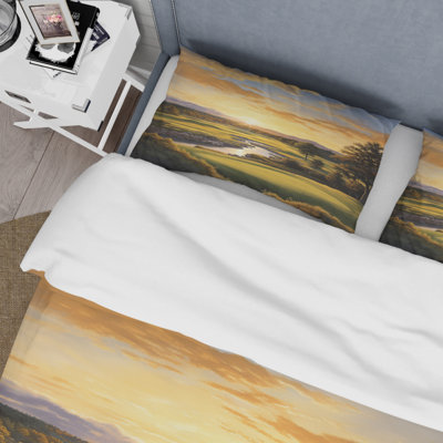Golf Golden Hour Golf - Golf Duvet Cover Set - Microfiber Polyester
