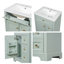 Meuble-lavabo à cadre en bois massif 24 po avec lavabo, rangement multifonctionnel avec 3 tiroirs et porte (vert / blanc)-332049346