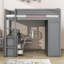 Lit mezzanine en bois avec armoires, bureau et 2 tiroirs Kaylor-1770220831-1770220825