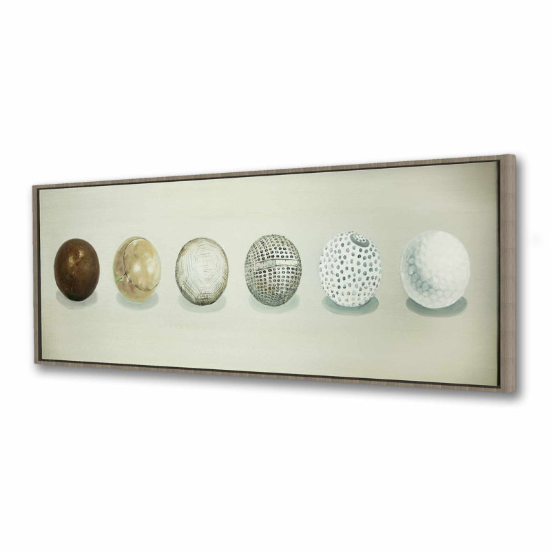 Toile Golf Ball Evolution | «Man Cave» brun, décor encadré, H 17,25 po x l 49,25 po
