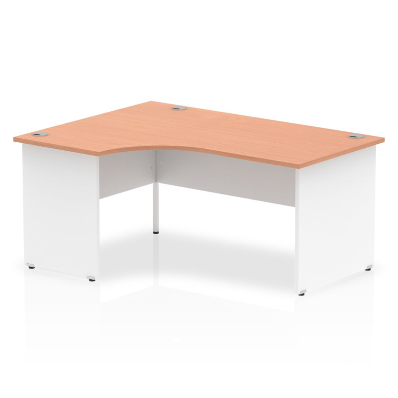 Impulse L-Shaped Computer Desk, Left Hand Facing, White/White