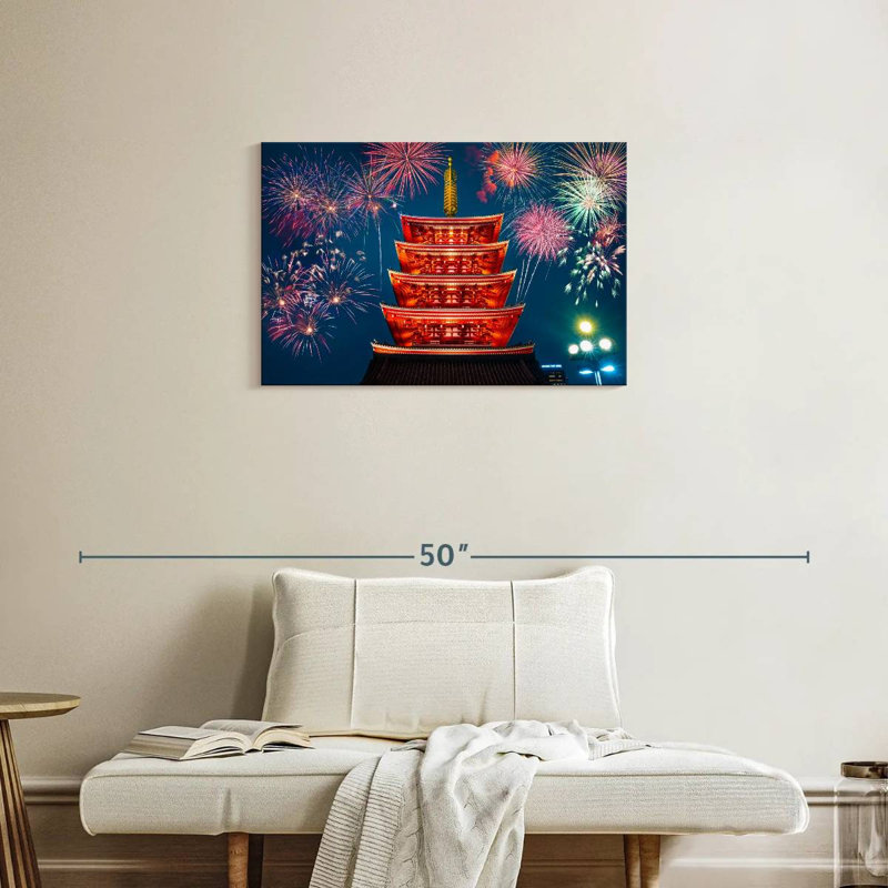 Senso Ji Temple Fireworks, 20" H x 30" W