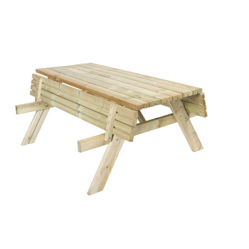 Aaliyah 6 - Person Wood Patio Dining Set with Rectangular Table, White