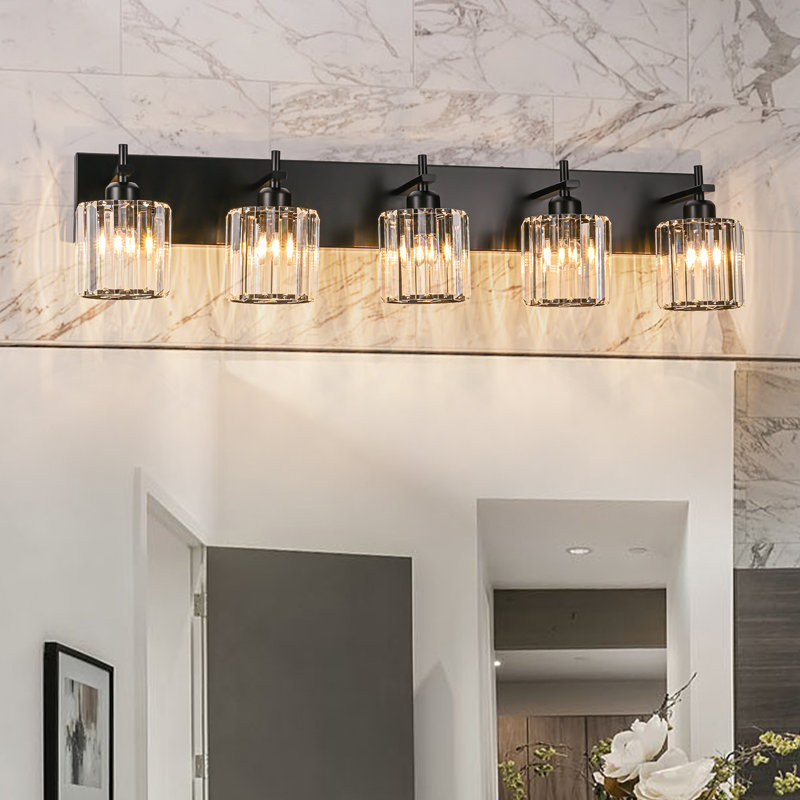 Corless Dimmable Vanity Light, 5, Matte Black