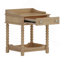 Table de chevet de style rétro avec tiroir et tablette ouverte, table de chevet avec pieds tournés et poignée en métal pour un décor de chambre intemporel-1508719159