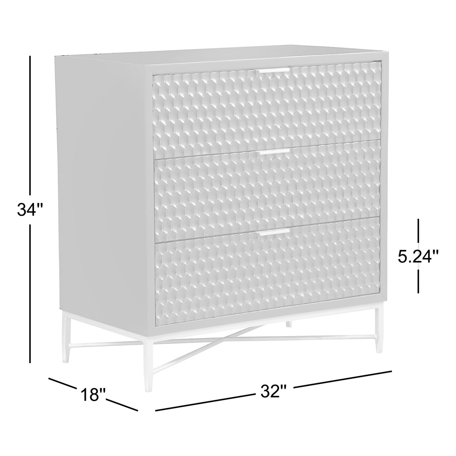 Capra 32" Mahogany Dresser, Sky Gray