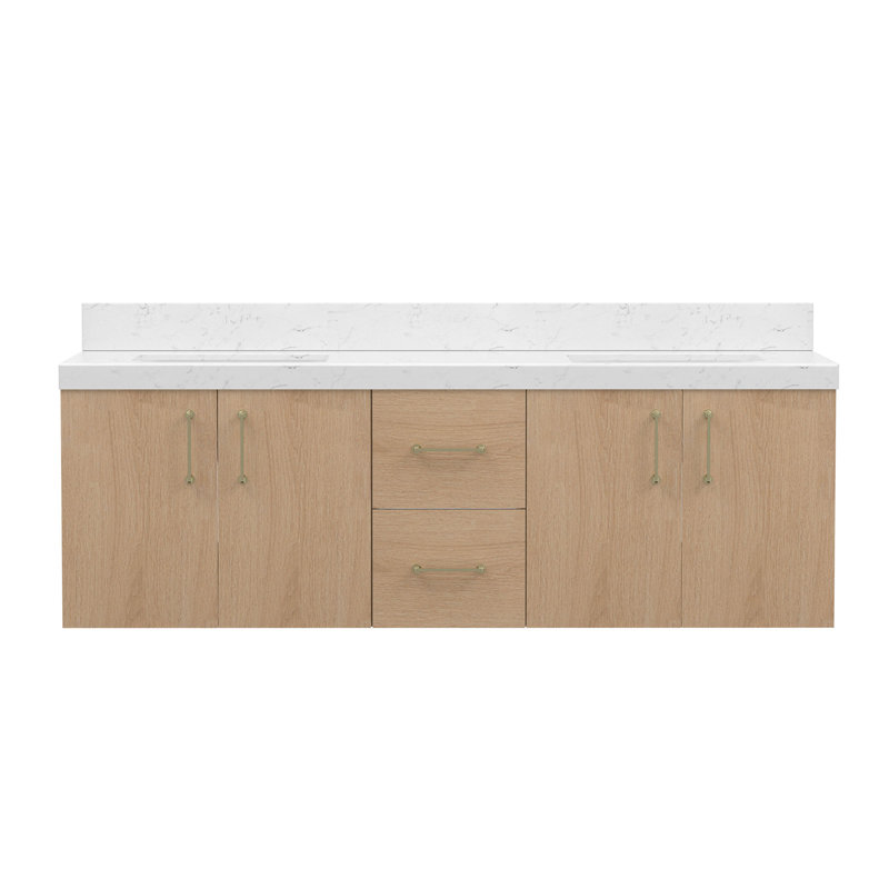Ensemble de meuble-lavabo double 60 po avec dessus double lavabo Derrickson