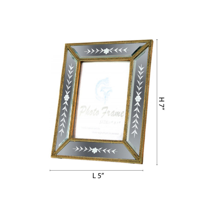 Cadre photo argenté, L 5 po x H 7 po, Argent argent