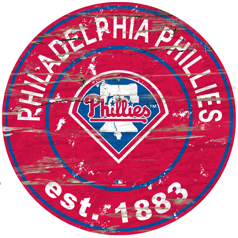 Décoration murale 24" en forme de signe rond à date fixée, Phillies de Philadelphie