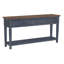 Table de canapé Americana de 60 pouces avec finition en velours côtelé bleu, aucun assemblage requis, idéale pour un décor côtier et traditionnel