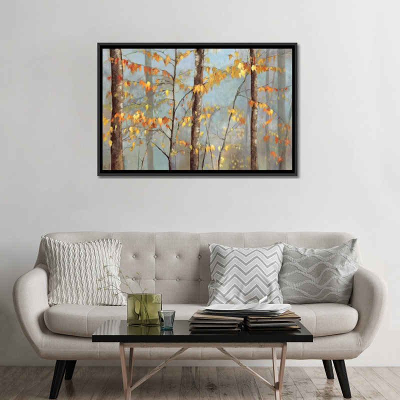 « délicat branches », impression sur toile, Pas de tapis, Toile avec cadre noir, H 18 po x l 26 po x P 1,5 po