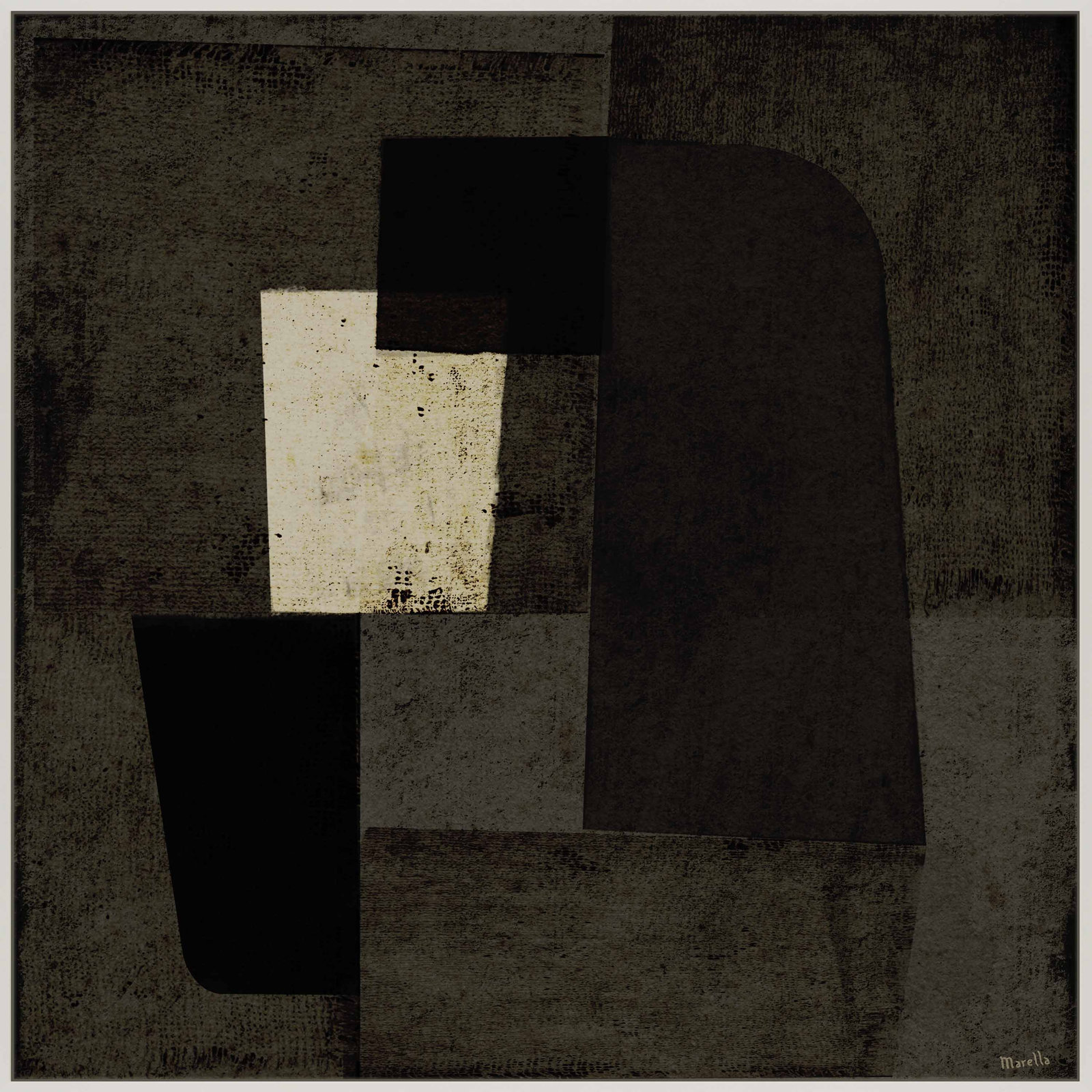 Night Shift 2 by Marco Marella for Studio M - Framed Wall Art, White, 36" H x 36" W, Canvas